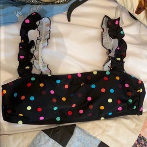 NWT black polka dot bathing suit top